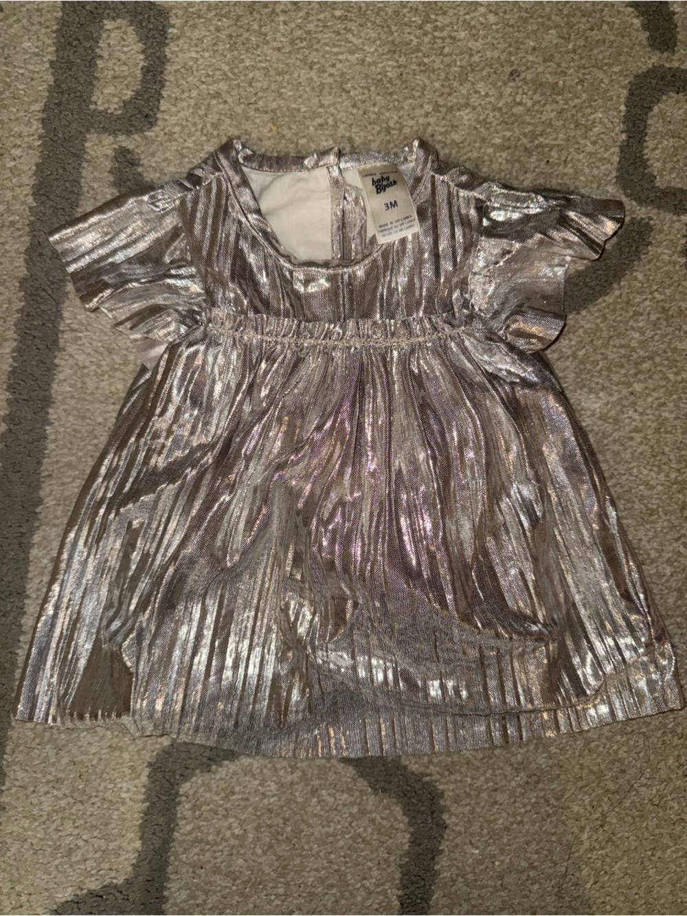 OshKosh B'gosh Shimmery Rose Gold Pleated Baby Dress